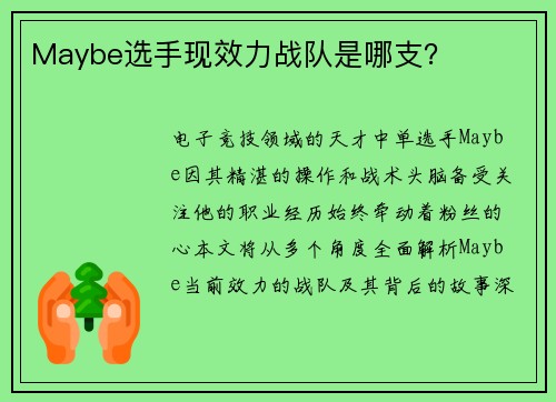 Maybe选手现效力战队是哪支？